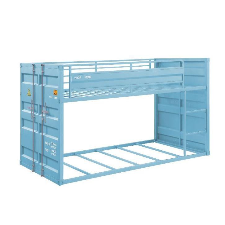 Acme Furniture Cargo 37810 Twin over Twin Bunk Bed - Aqua IMAGE 2