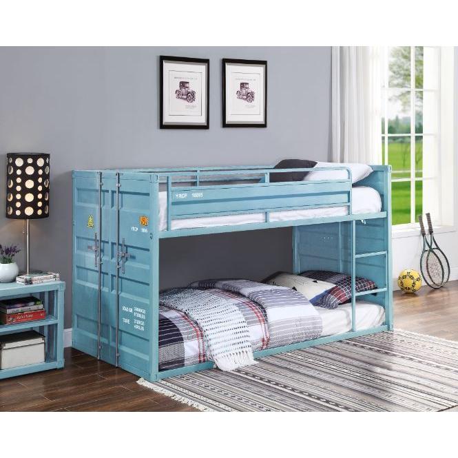 Acme Furniture Cargo 37810 Twin over Twin Bunk Bed - Aqua IMAGE 3