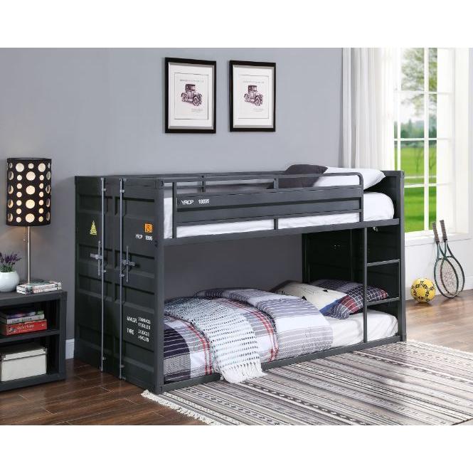 Acme Furniture Cargo 37815 Twin over Twin Bunk Bed - Gunmetal IMAGE 3