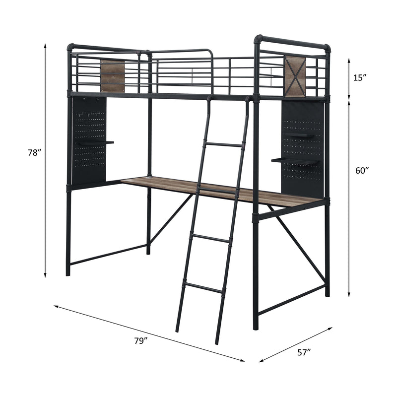 Acme Furniture Cordelia 38310 Twin Loft Bed with Desk IMAGE 5