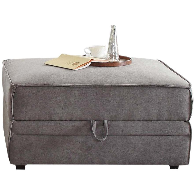 Acme Furniture Bois Fabric Storage Ottoman 53782 IMAGE 1