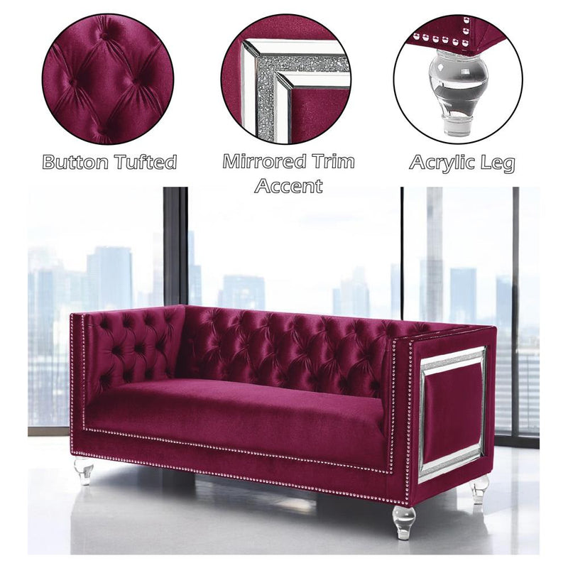 Acme Furniture Heibero 56896 Loveseat with 2 Pillows IMAGE 6