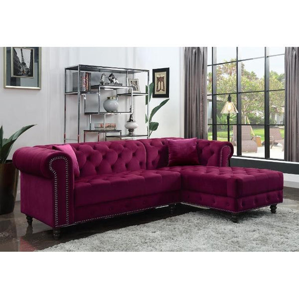 Acme Furniture Adnelis 57315 Sectional Sofa with 2 Pillows