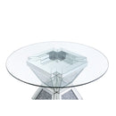 Acme Furniture Round Noralie Dining Table with Glass Top and Pedestal Base 72960 IMAGE 3