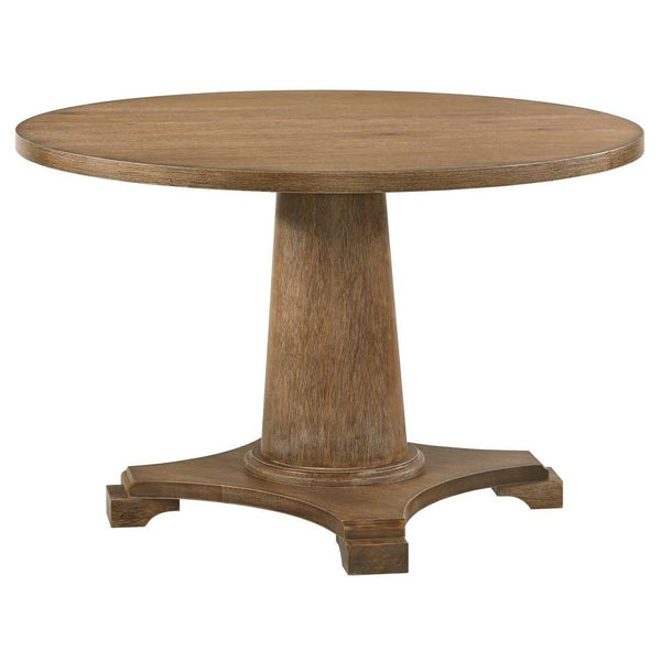 Acme Furniture Round Yotam Dining Table with Pedestal Base 77160 IMAGE 1