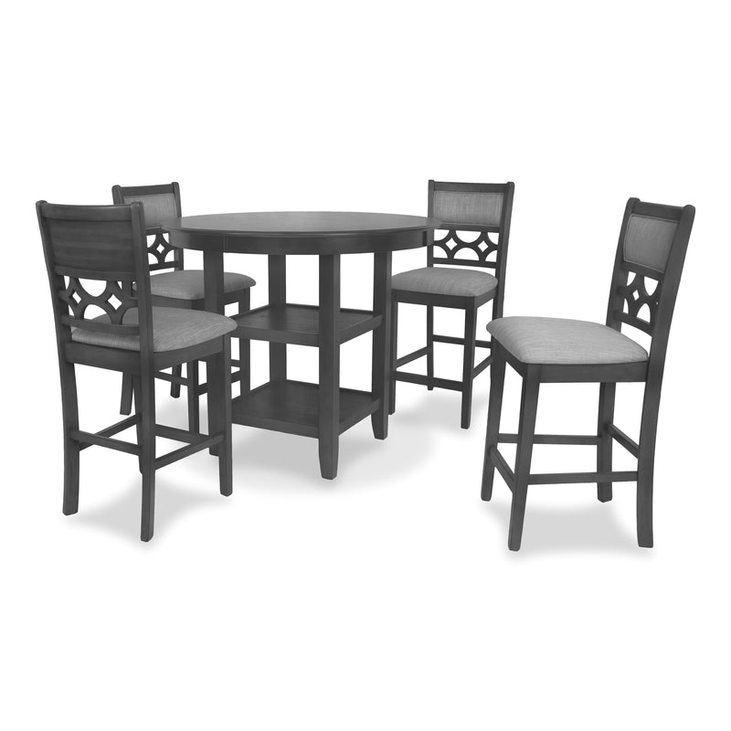 New Classic Furniture Mitchell 5 pc Counter Height Dinette D1763-52S-GRY IMAGE 1