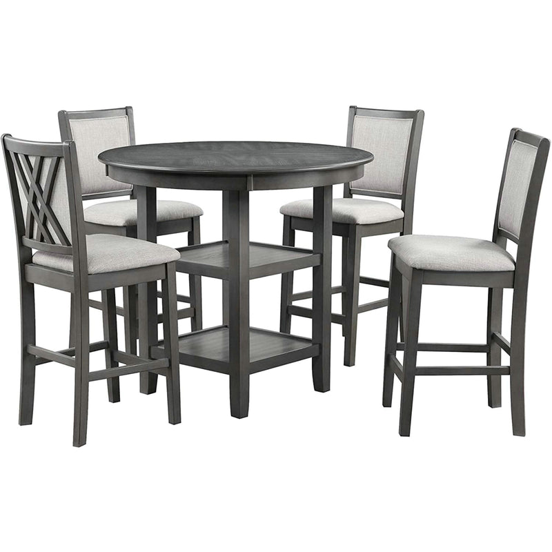 New Classic Furniture Amy 5 pc Counter Height Dinette D3651-52S-GRY IMAGE 2