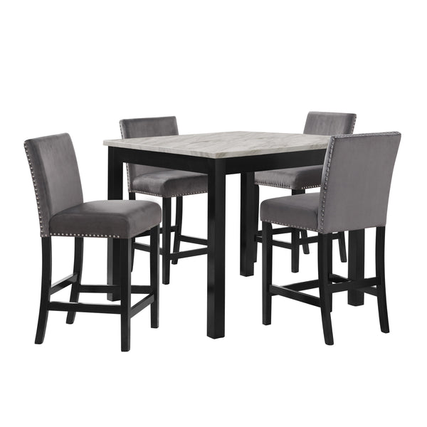 New Classic Furniture Celeste 5 pc Counter Height Dinette D400-52S-GRY IMAGE 1