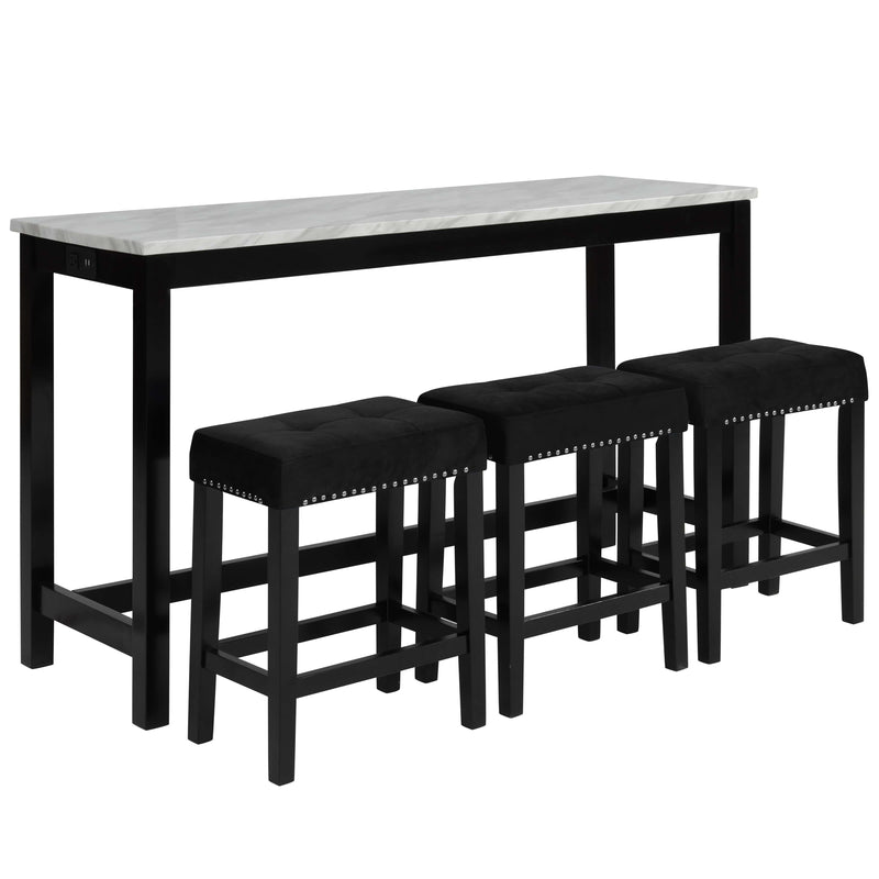 New Classic Furniture Celeste 4 pc Counter Height Dinette D400-B3S-BLK IMAGE 1