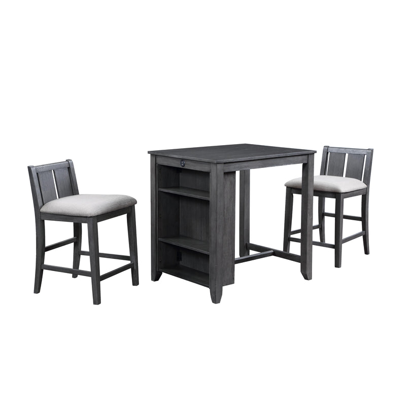 New Classic Furniture Heston 3 pc Counter Height Dinette D5773-32-GRY IMAGE 1