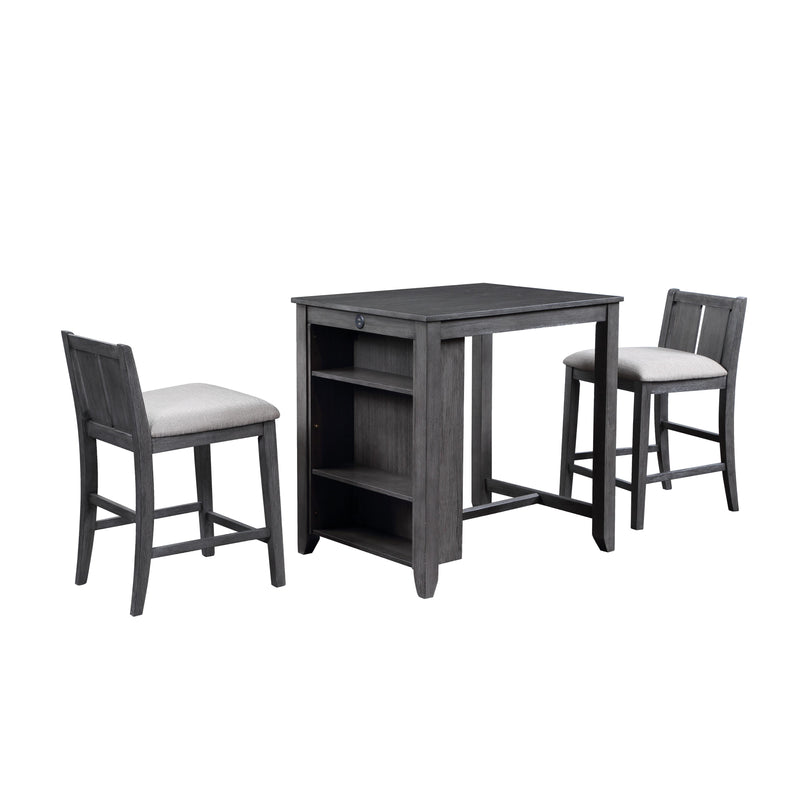 New Classic Furniture Heston 3 pc Counter Height Dinette D5773-32-GRY IMAGE 2