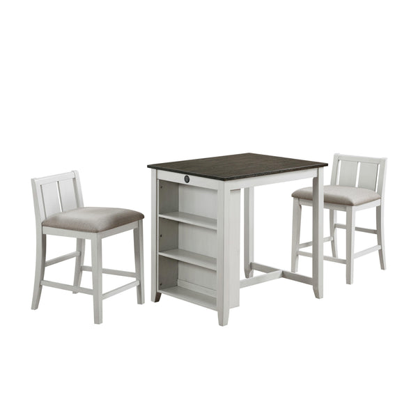 New Classic Furniture Heston 3 pc Counter Height Dinette D5773-32-WHT IMAGE 1