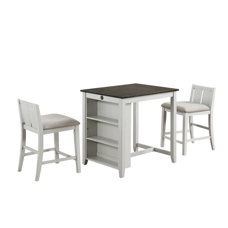 New Classic Furniture Heston 3 pc Counter Height Dinette D5773-32-WHT IMAGE 2