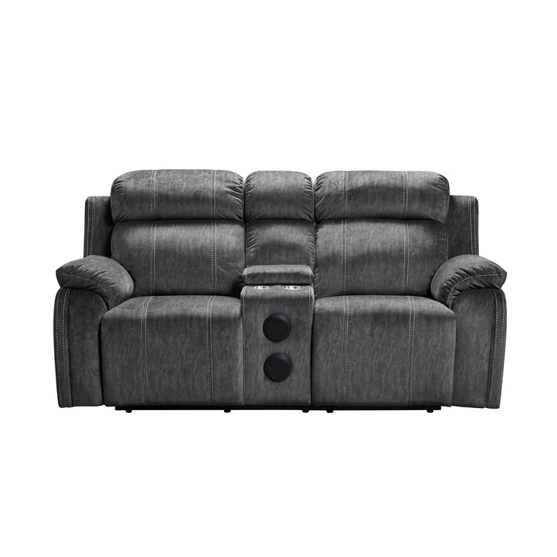 New Classic Furniture Tango Reclining Fabric Loveseat with Console U396-25-SHW IMAGE 1