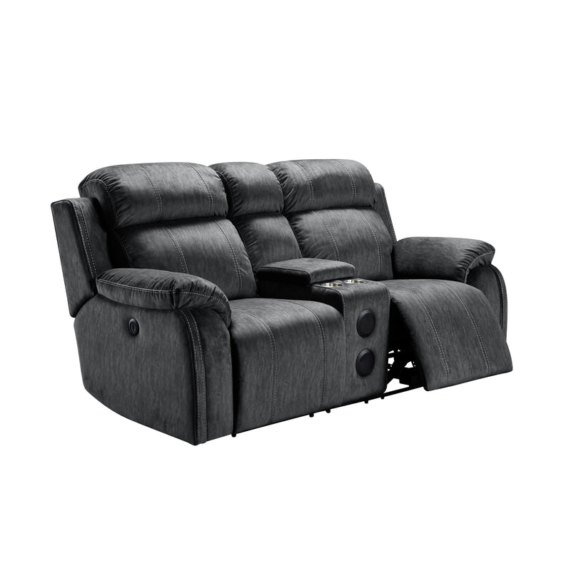 New Classic Furniture Tango Reclining Fabric Loveseat with Console U396-25-SHW IMAGE 2