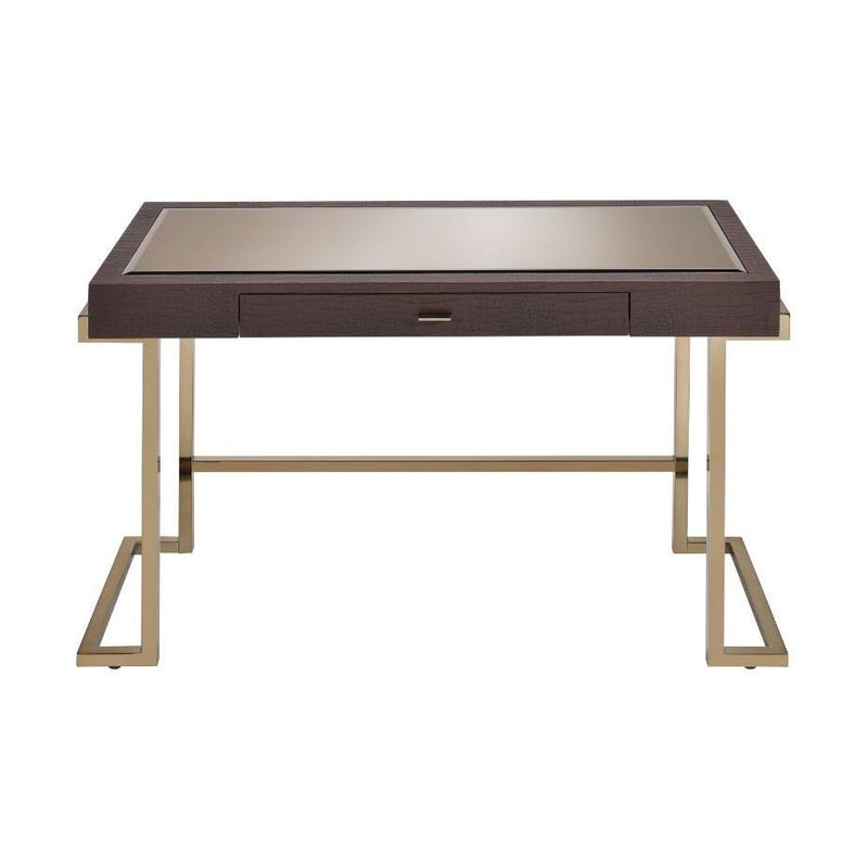 Acme Furniture Boice 92336 Desk - Espresso PU & Champagne IMAGE 2