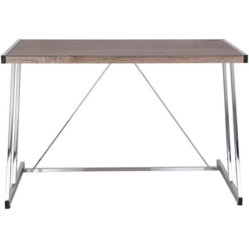 Acme Furniture Finis 92344 Desk - Weathered Oak & Chrome IMAGE 2