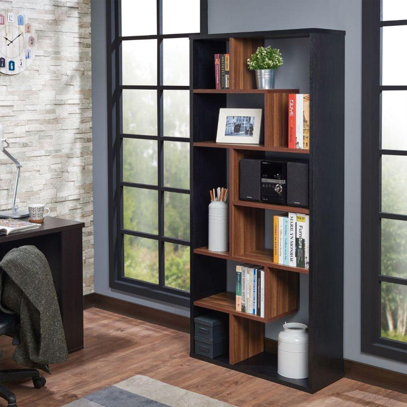 Acme Furniture Mileta II 92358 Bookshelf - Black & Walnut IMAGE 4