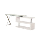 Acme Furniture Buck 92368 Desk - White High Gloss & Clear Glass IMAGE 1