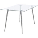 Coaster Furniture Gilman Dining Table with Glass Top 190621CHR IMAGE 1