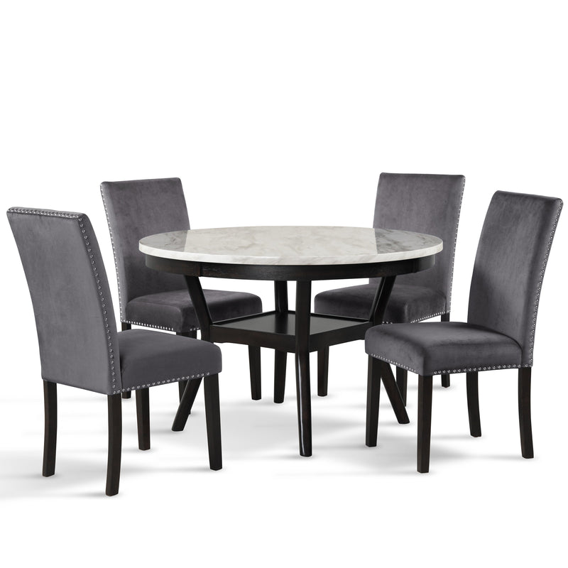 New Classic Furniture Round Celeste Dining Table with Marble Top D400-11 IMAGE 4