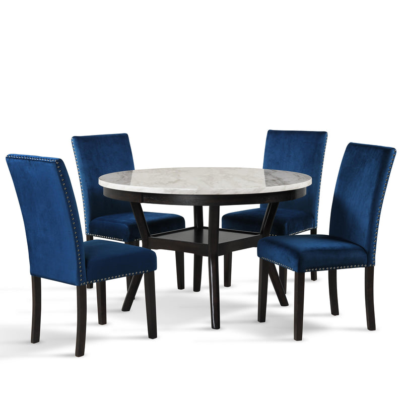 New Classic Furniture Round Celeste Dining Table with Marble Top D400-11 IMAGE 5