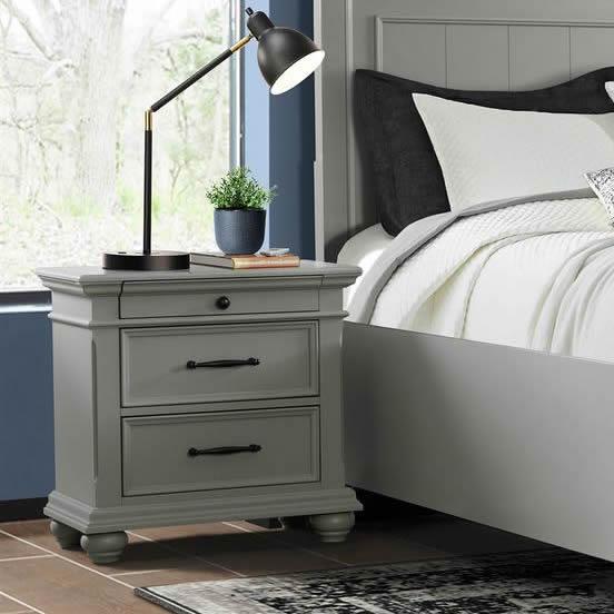 Elements International Slater 3-Drawer Nightstand SR300NS IMAGE 1