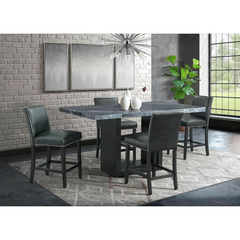 Elements International Valentino Counter Height Dining Table with Marble Top and Pedestal Base CVL400CTTB IMAGE 8