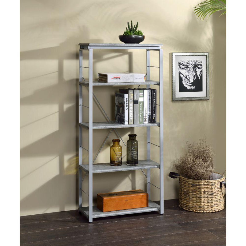 Acme Furniture Jurgen 92907 Bookshelf - Faux Concrete IMAGE 3