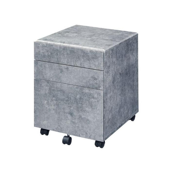 Acme Furniture Jurgen 92909 File Cabinet - Faux Concrete IMAGE 1