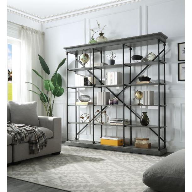 Acme Furniture Rukia 93038 84" Bookshelf - Grey IMAGE 3