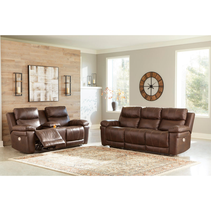 Signature Design by Ashley Edmar Power Reclining Leather Match Loveseat with Console U6480518 IMAGE 10