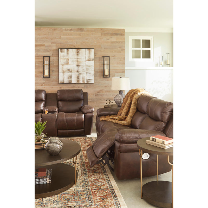 Signature Design by Ashley Edmar Power Reclining Leather Match Loveseat with Console U6480518 IMAGE 9