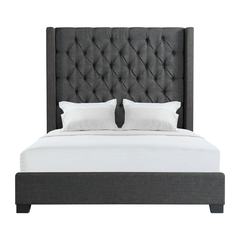  Elements International Morrow UMW090KB King Upholstered Bed - Charcoal IMAGE 1