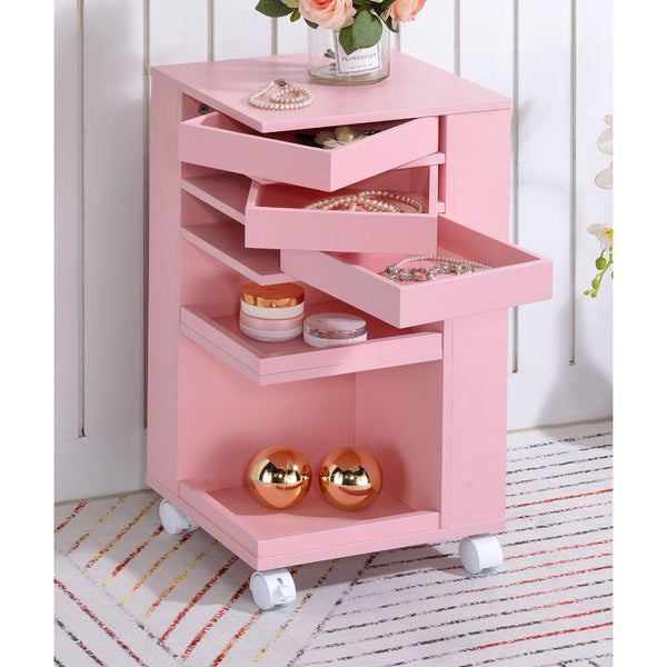 Acme Furniture Nariah 97218 Storage Cart - Pink IMAGE 1