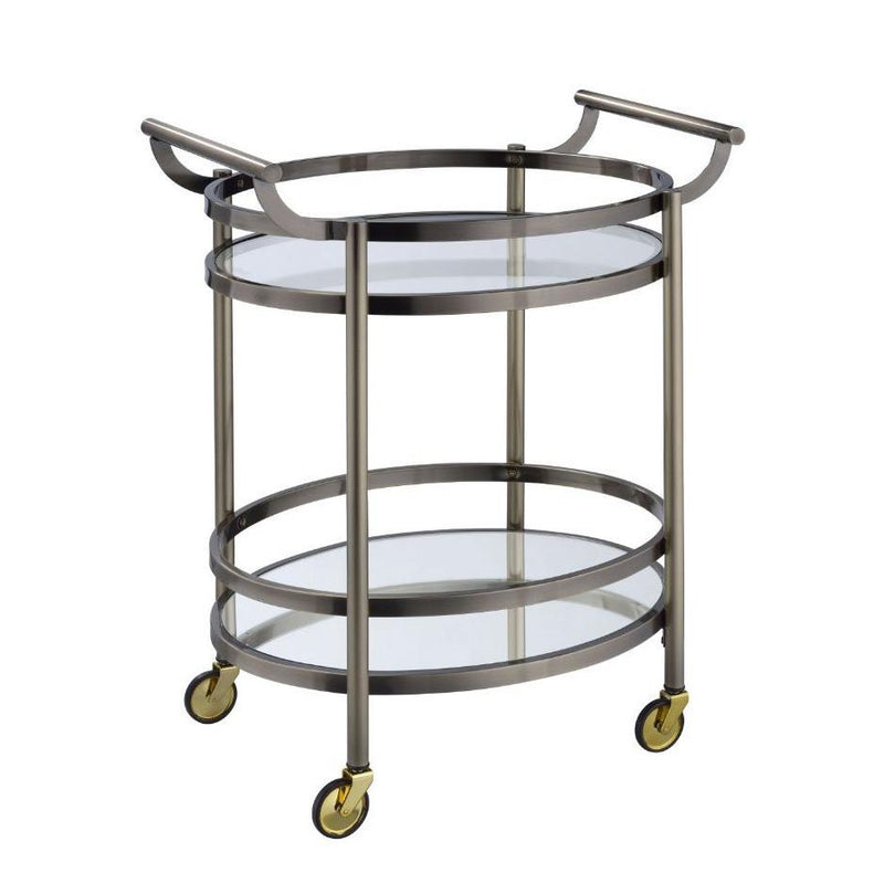 Acme Furniture Lakelyn 98190 Serving Cart - Brushed Bronze IMAGE 2