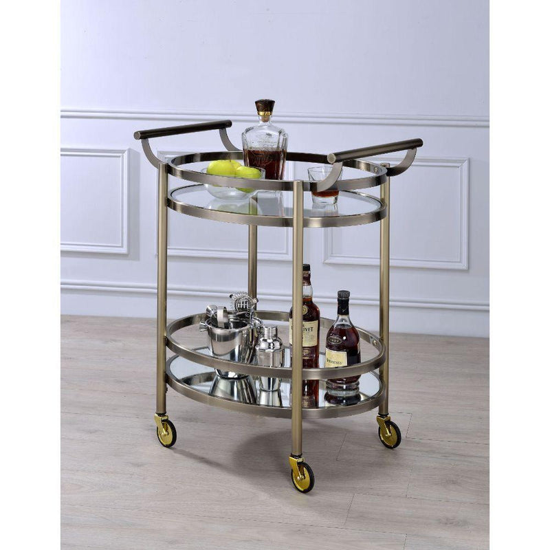 Acme Furniture Lakelyn 98190 Serving Cart - Brushed Bronze IMAGE 4