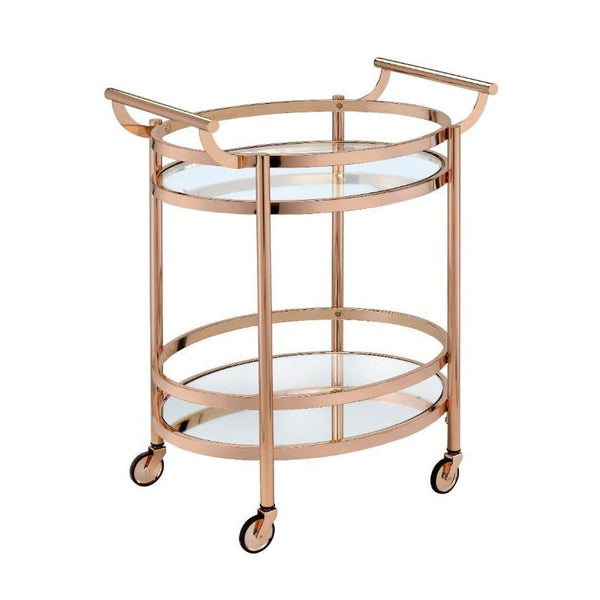 Acme Furniture Lakelyn 98192 Serving Cart - Rose Gold IMAGE 1