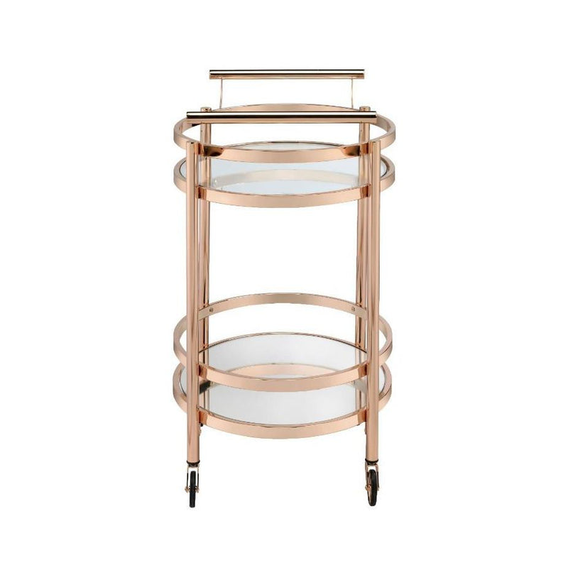 Acme Furniture Lakelyn 98192 Serving Cart - Rose Gold IMAGE 2