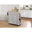 Acme Furniture Tullarick 98310 Kitchen Cart - Grey and Natural IMAGE 2
