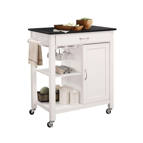 Acme Furniture Ottawa 98320 Kitchen Cart - White & Black IMAGE 1