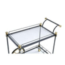 Acme Furniture Cyrus 98370 Serving Cart - Black & Gold IMAGE 2