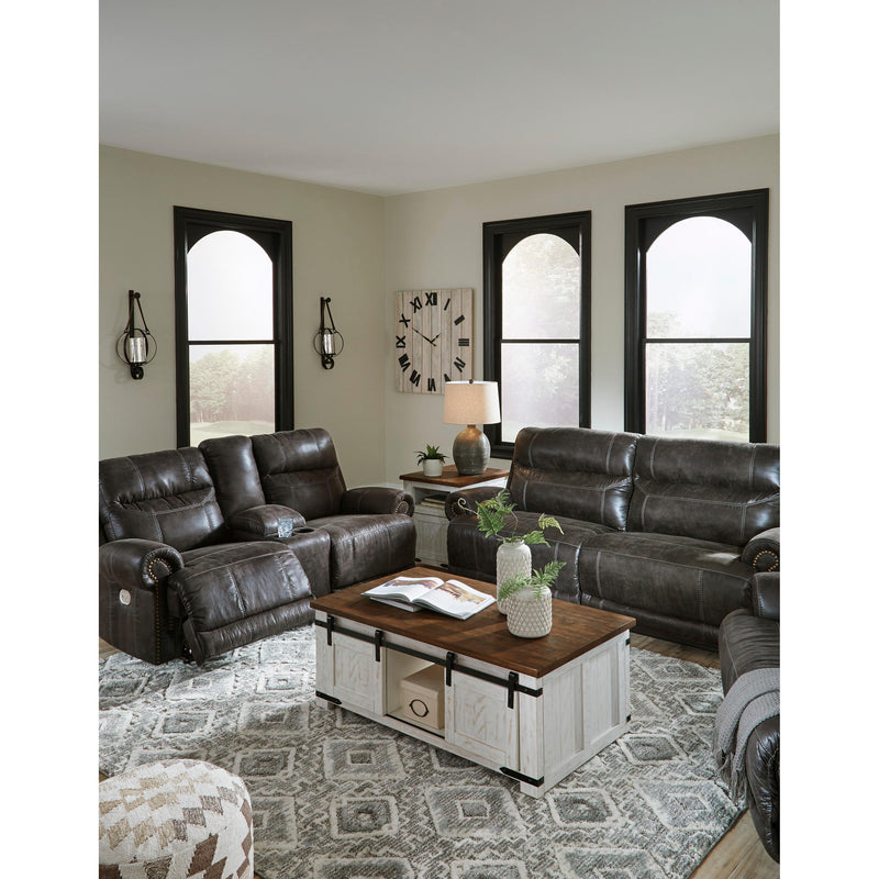 Signature Design by Ashley Grearview Power Reclining Leather Look Loveseat with Console 6500518 IMAGE 10