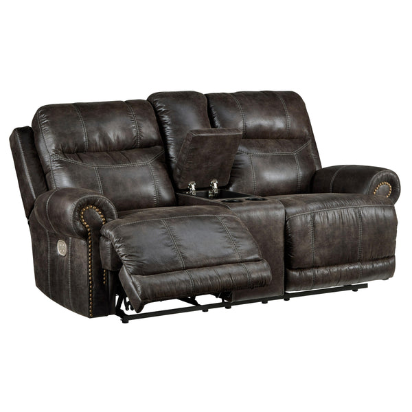 Signature Design by Ashley Grearview Power Reclining Leather Look Loveseat with Console 6500518 IMAGE 1