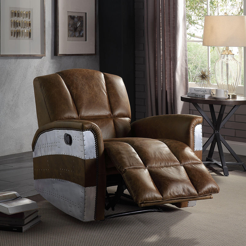 Acme Furniture Brancaster Leather Recliner with Wall Recline 59718 IMAGE 10