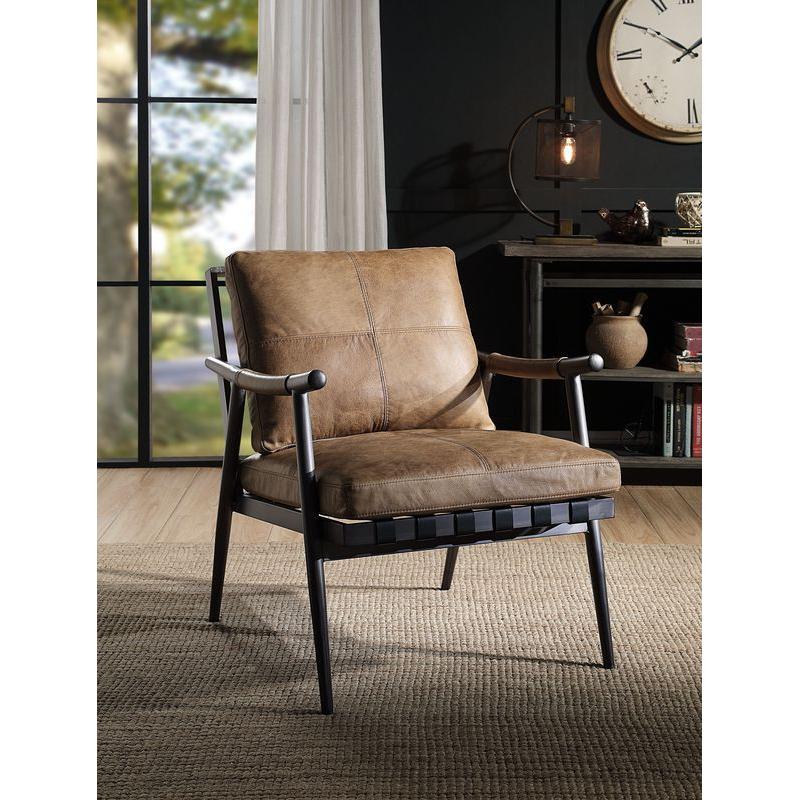 Acme Furniture Anzan Stationary Leather Look Accent Chair 59949 IMAGE 9