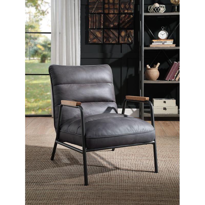 Acme Furniture Nignu Stationary Leather Look Accent Chair 59950 IMAGE 9