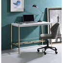 Acme Furniture Midriaks OF00020 Writing Desk - White & Gold Finish IMAGE 1
