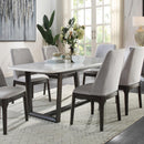 Acme Furniture Madan Dining Table with Marble Top and Trestle Base DN00059 IMAGE 1