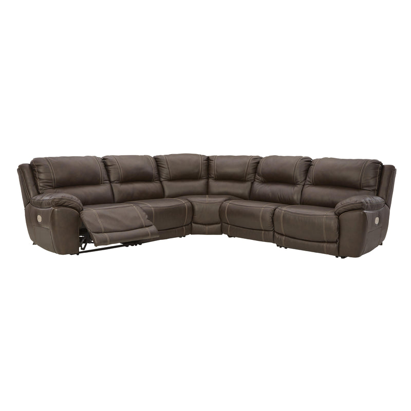 Signature Design by Ashley Dunleith Power Reclining Leather Match 5 pc Sectional U7160458/U7160446/U7160477/U7160446/U7160462 IMAGE 2